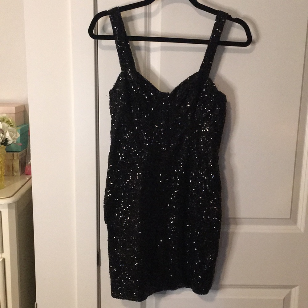 Sexy Black Sequins Dress